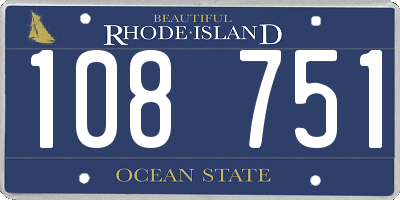 RI license plate 108751