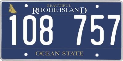 RI license plate 108757