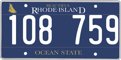 RI license plate 108759