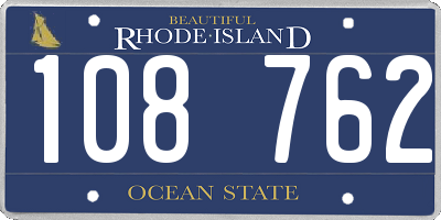 RI license plate 108762