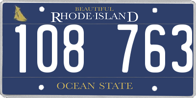 RI license plate 108763