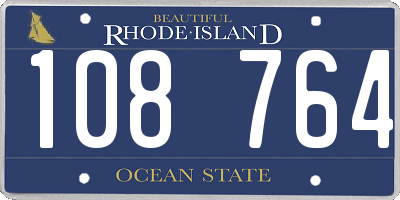 RI license plate 108764