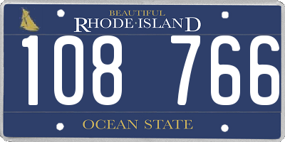 RI license plate 108766