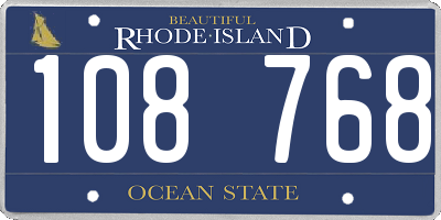 RI license plate 108768