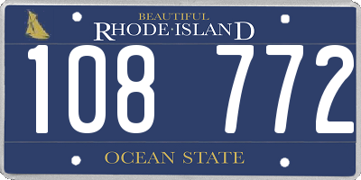 RI license plate 108772