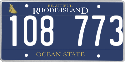 RI license plate 108773