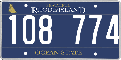 RI license plate 108774