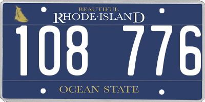 RI license plate 108776