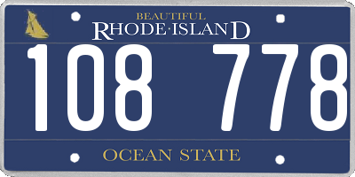 RI license plate 108778