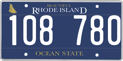 RI license plate 108780