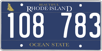 RI license plate 108783