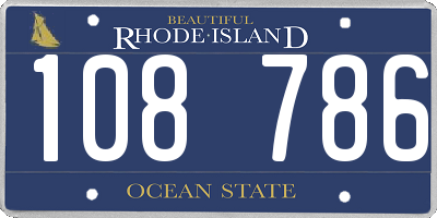 RI license plate 108786