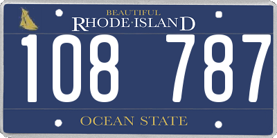 RI license plate 108787