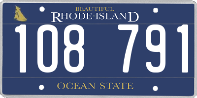 RI license plate 108791