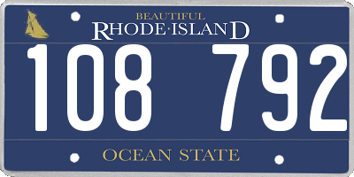 RI license plate 108792