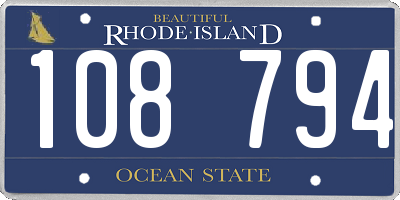 RI license plate 108794