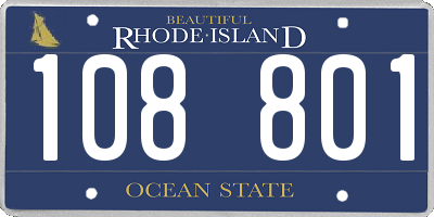 RI license plate 108801