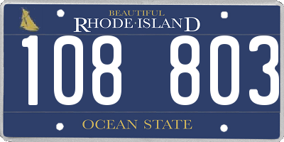 RI license plate 108803