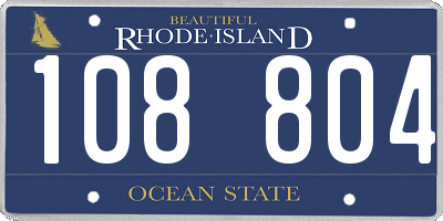 RI license plate 108804