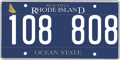 RI license plate 108808