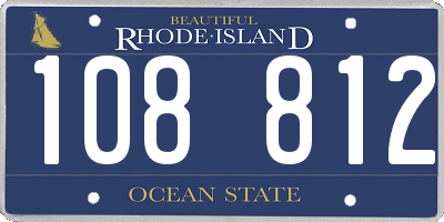RI license plate 108812