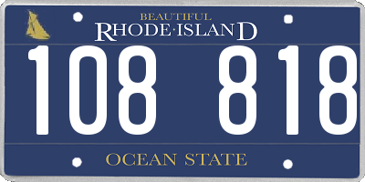 RI license plate 108818