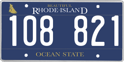 RI license plate 108821