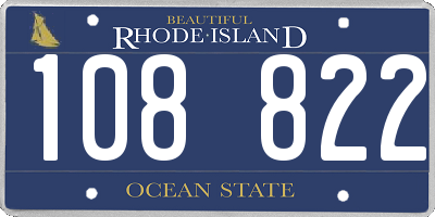 RI license plate 108822