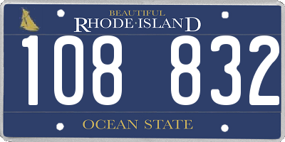 RI license plate 108832