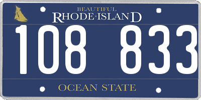 RI license plate 108833