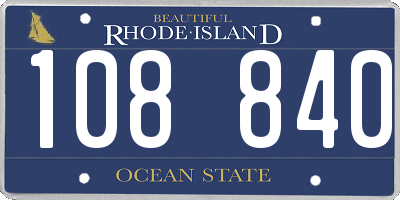 RI license plate 108840
