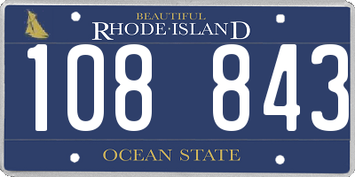 RI license plate 108843