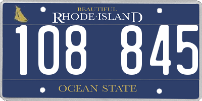 RI license plate 108845