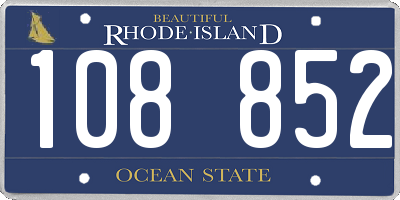 RI license plate 108852
