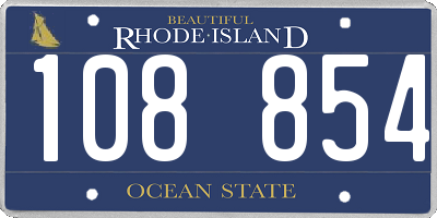RI license plate 108854