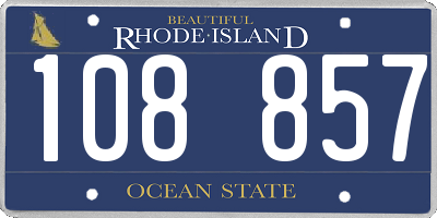 RI license plate 108857