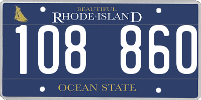 RI license plate 108860