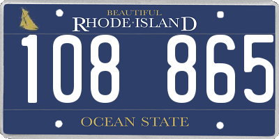 RI license plate 108865