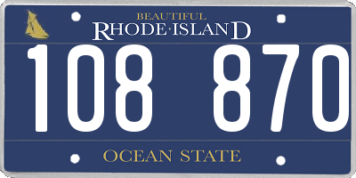 RI license plate 108870