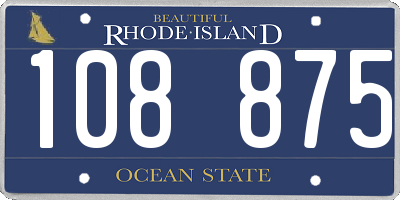 RI license plate 108875
