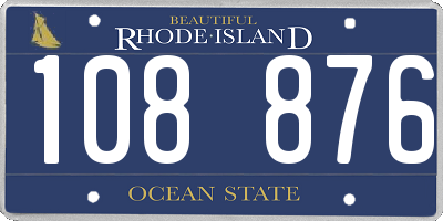 RI license plate 108876