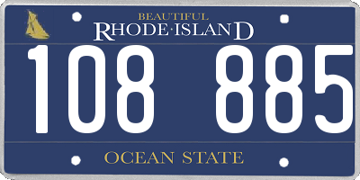 RI license plate 108885