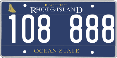 RI license plate 108888