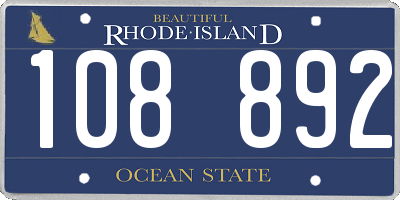 RI license plate 108892
