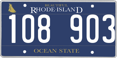 RI license plate 108903
