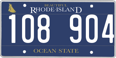 RI license plate 108904