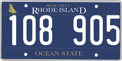 RI license plate 108905