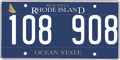 RI license plate 108908