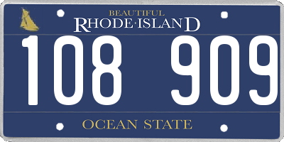 RI license plate 108909