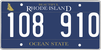 RI license plate 108910